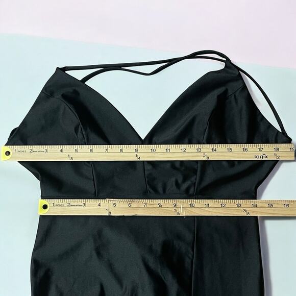 J.OUR Elegant Maxi Dress L Stretchy Slit Gown Formal Prom Gala Quite Luxury USA - Picture 4 of 6